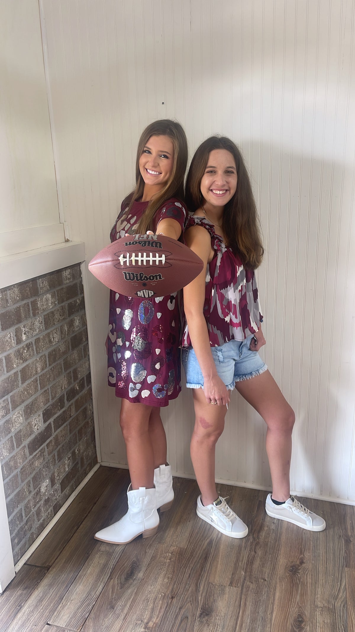 QOS MAROON LEOPARD SEQUIN TEE DRESS