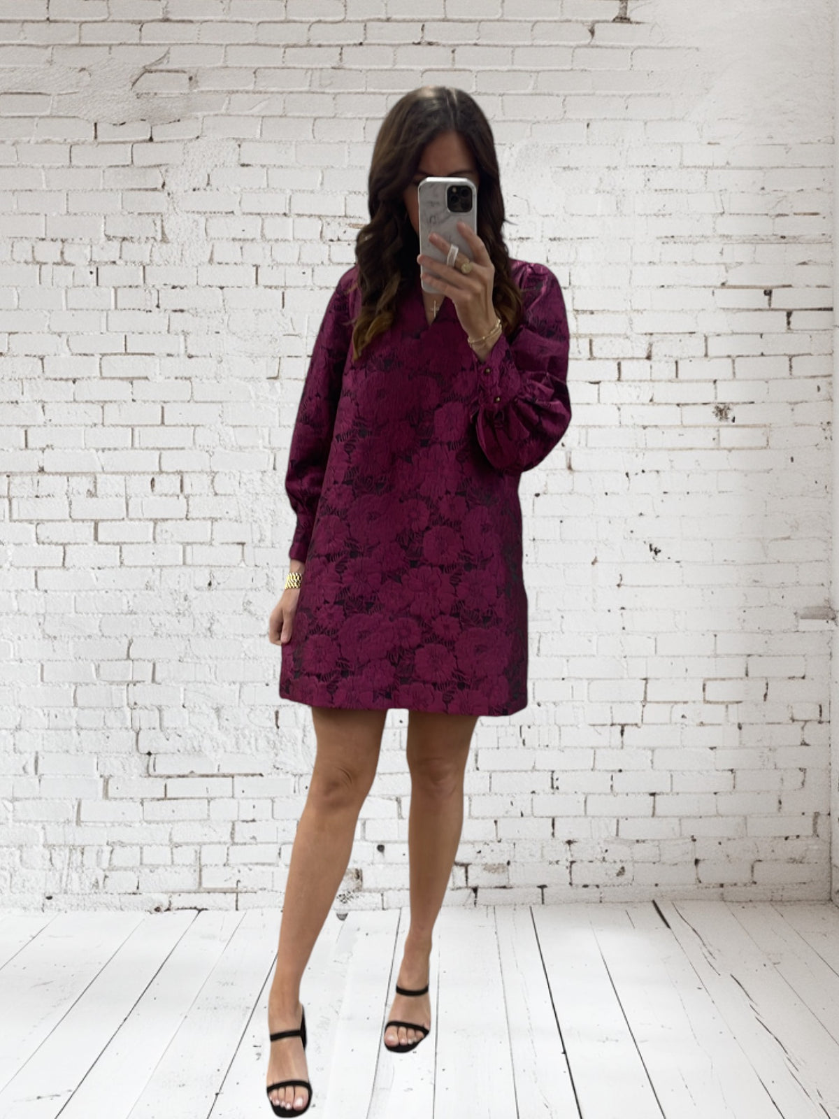 JILLIAN JACQUARD PINK MINI DRESS