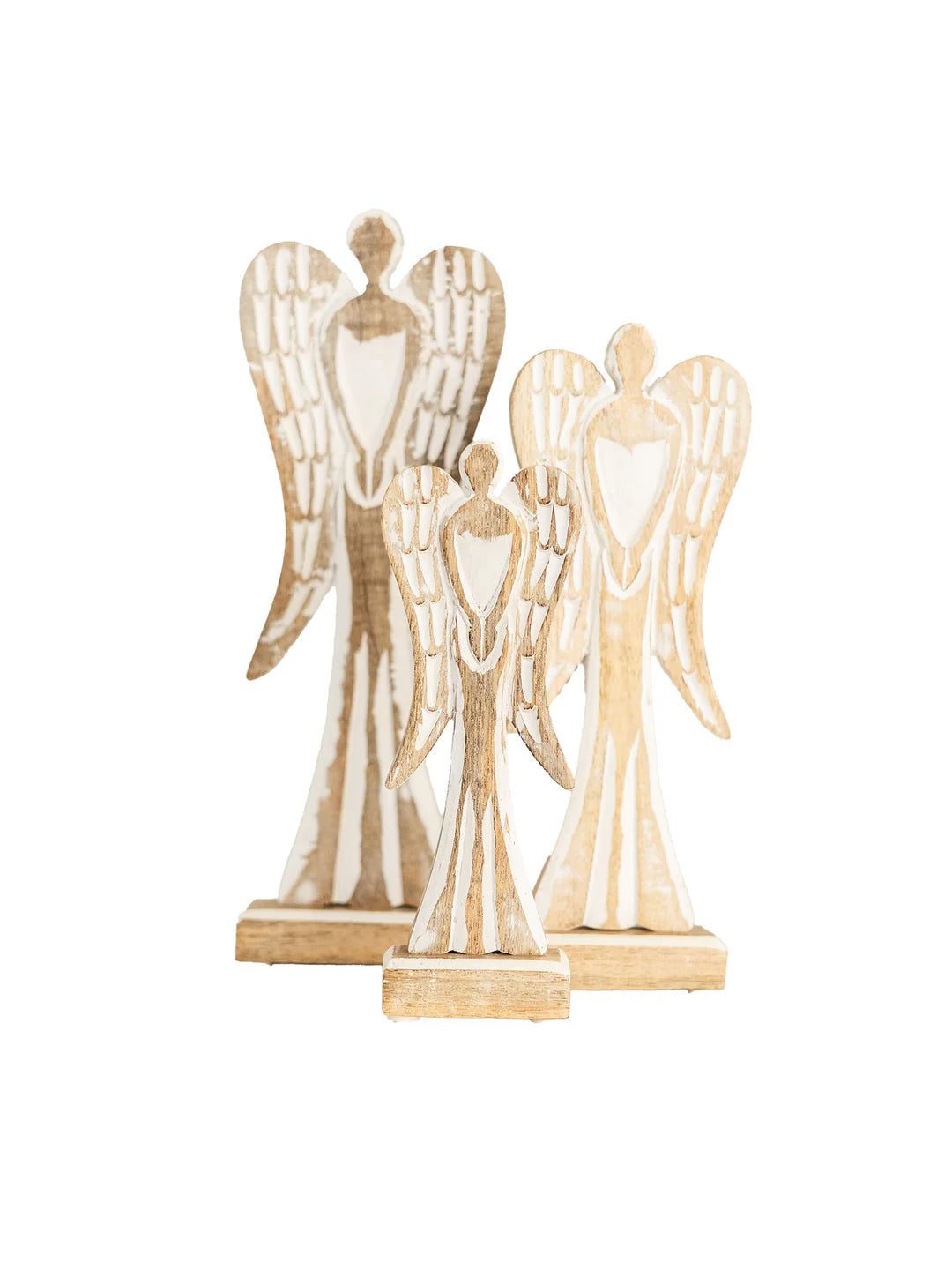 SMALL FEATHERED WOOD ANGEL