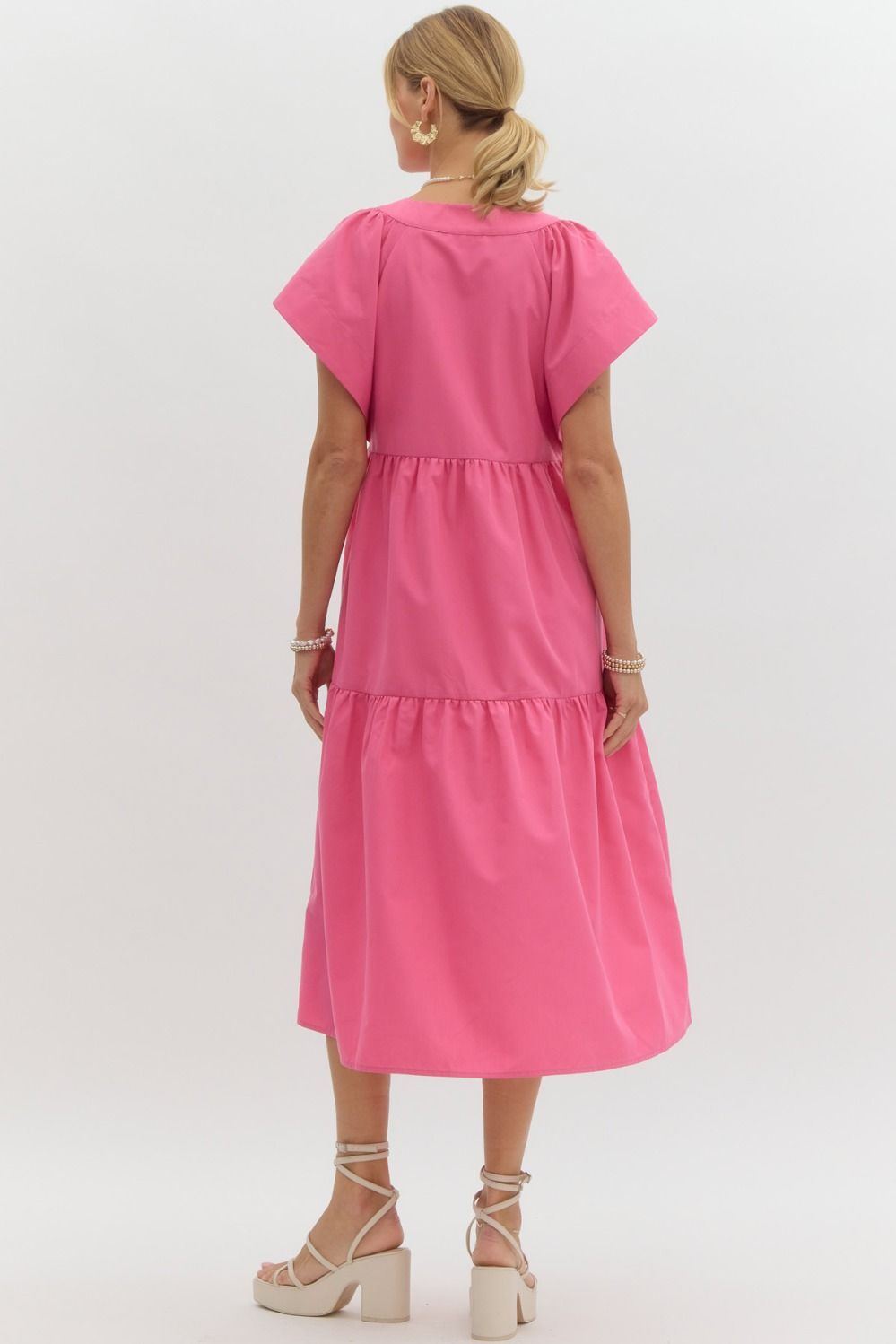 PINK BUTTON TIERED MIDI