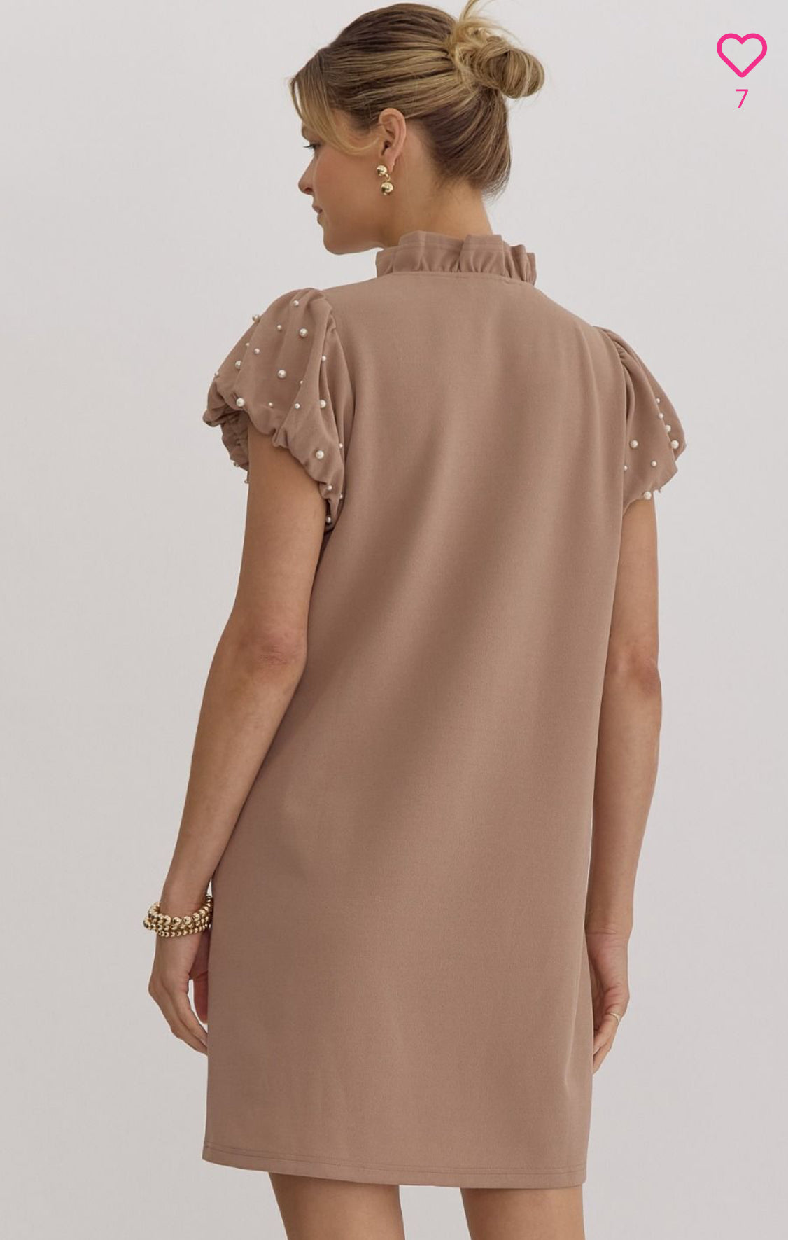 MOCHA PEARL SLV DRESS