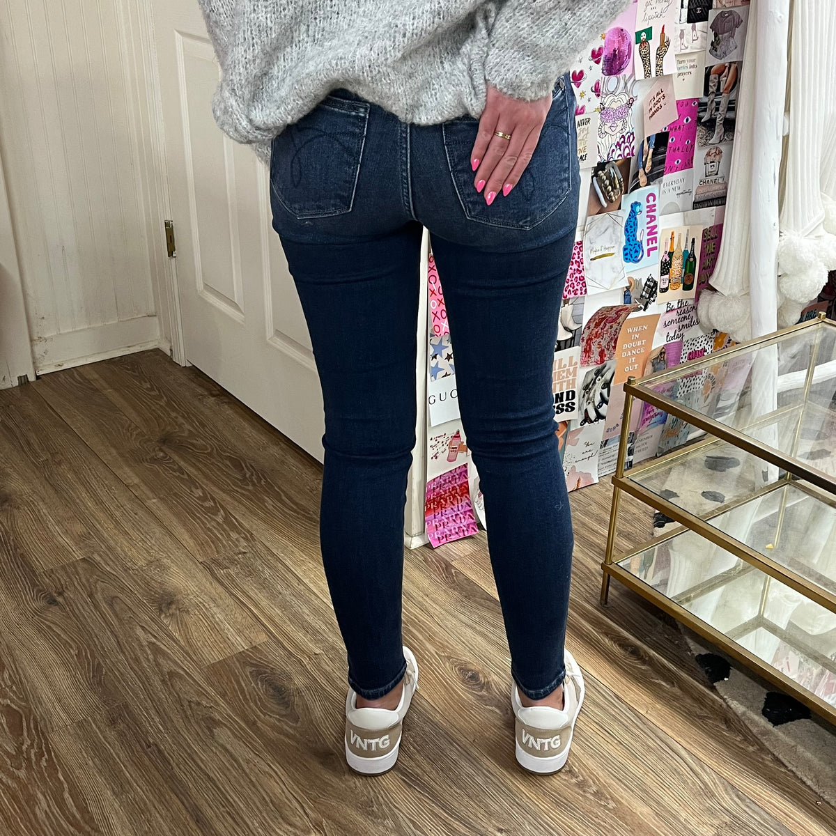 LANE SKINNY THERMAL DENIM