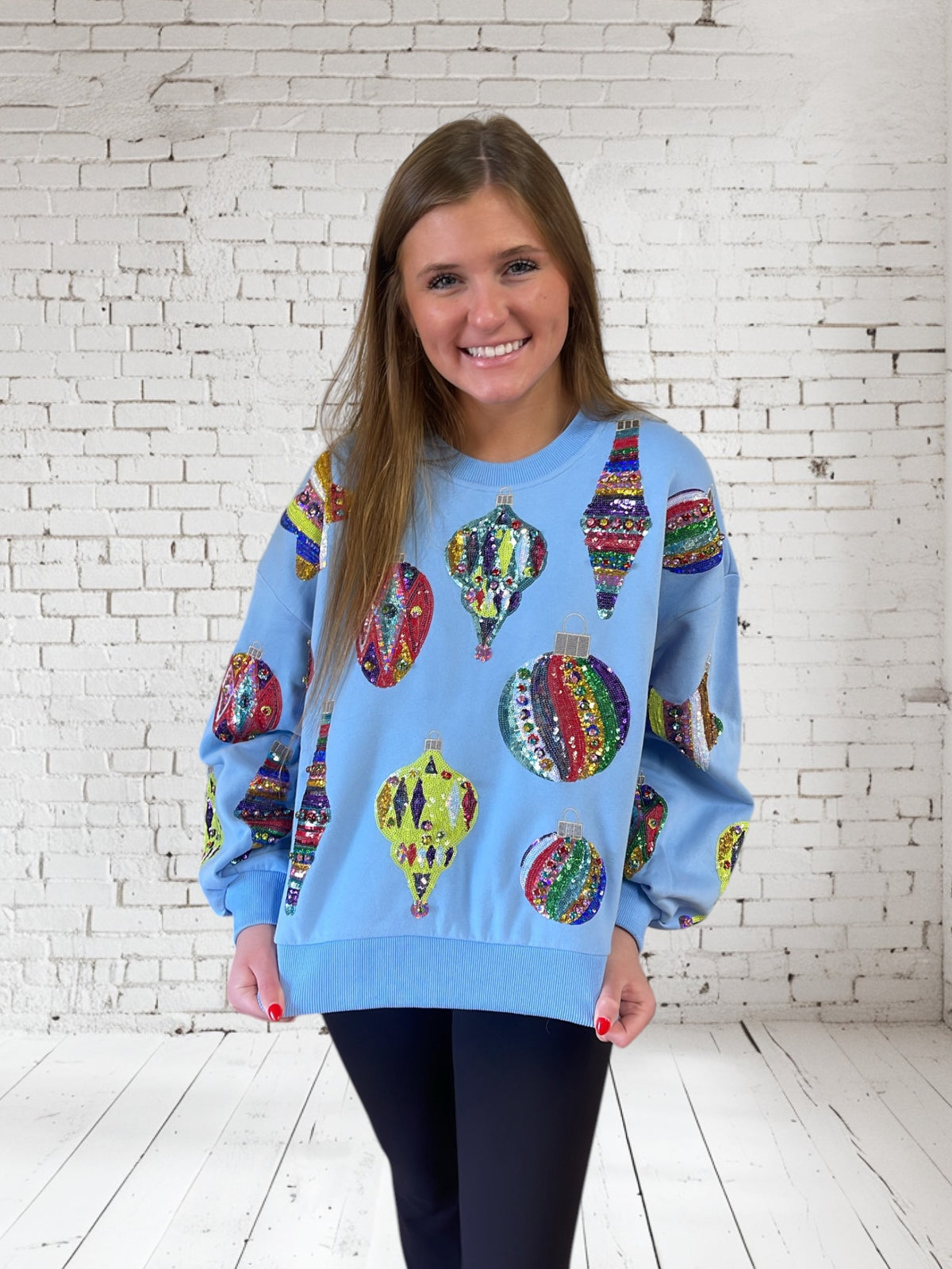 BLUE ORNAMENT SWEATSHIRT