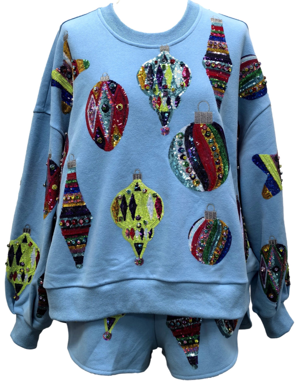 BLUE ORNAMENT SWEATSHIRT