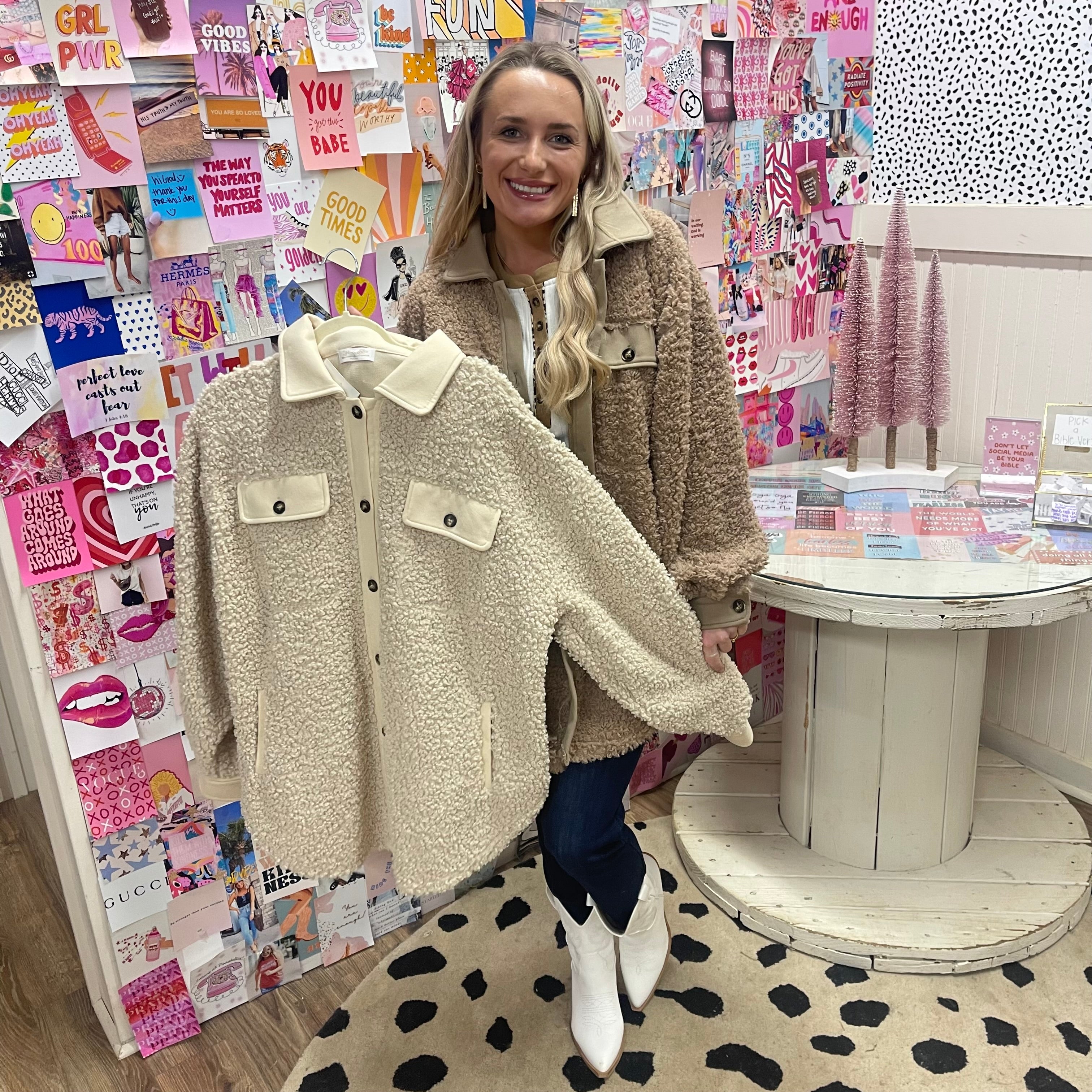 Teddy cream clearance jacket