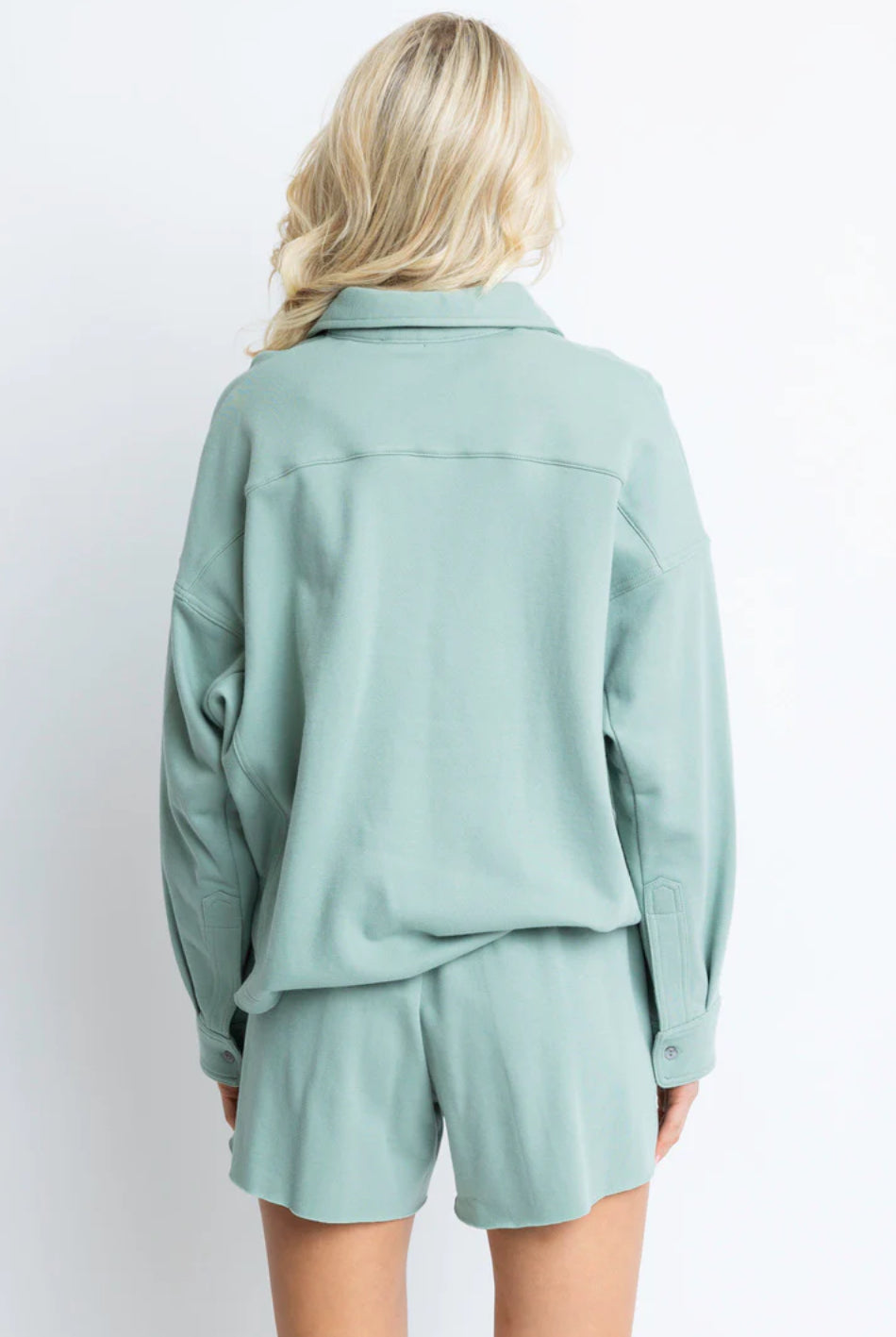 GREEN FRENCH TERRY POCKET TOP