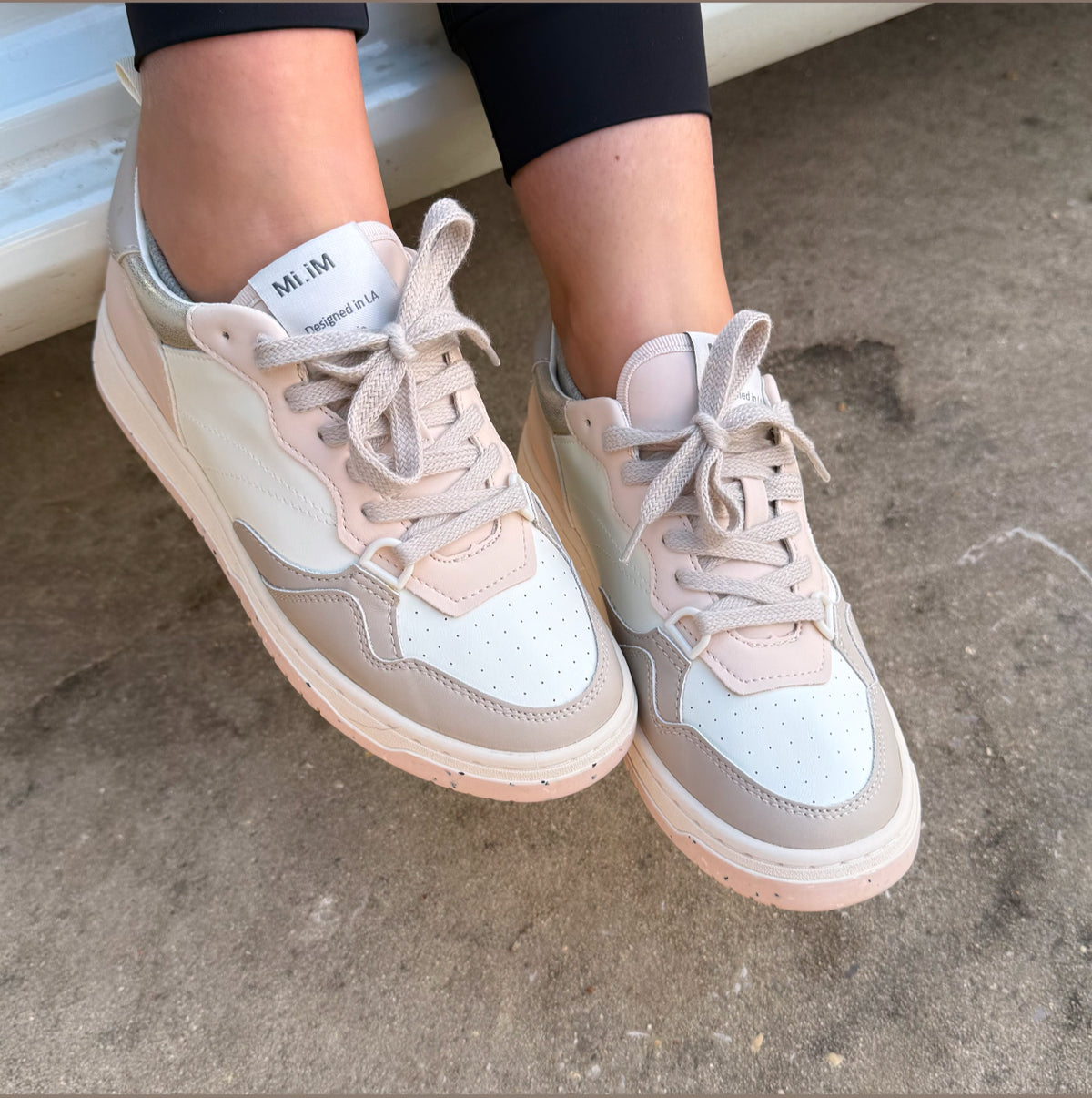 PAIGE PINK & WHITE METALLIC SNEAKERS