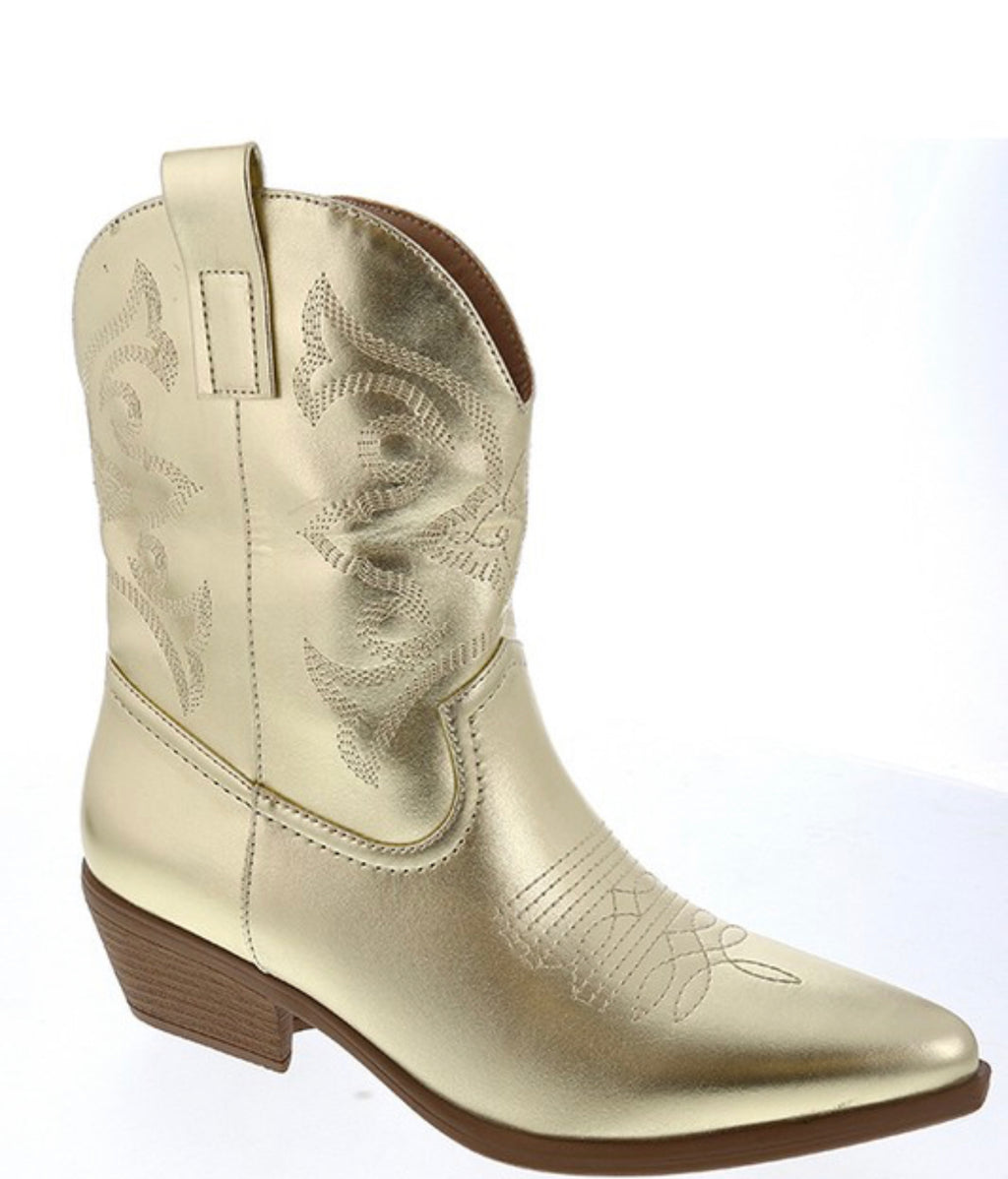 GOLD WILLA WESTERN BOOT – Uptown Ellie Boutique