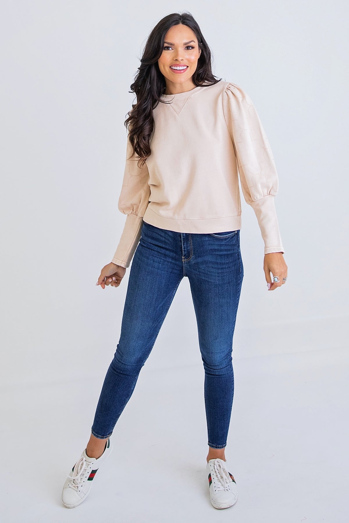 BLUSH STITCH SLV SWEATSHIRT