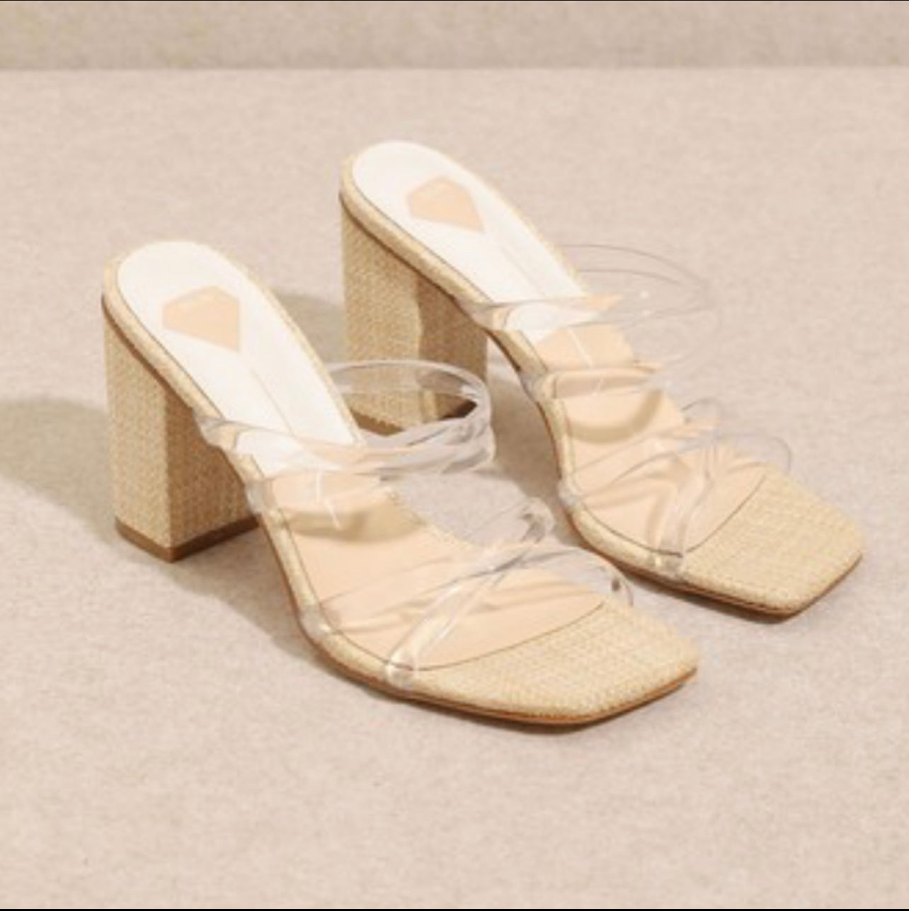 Clear strap cork online heels